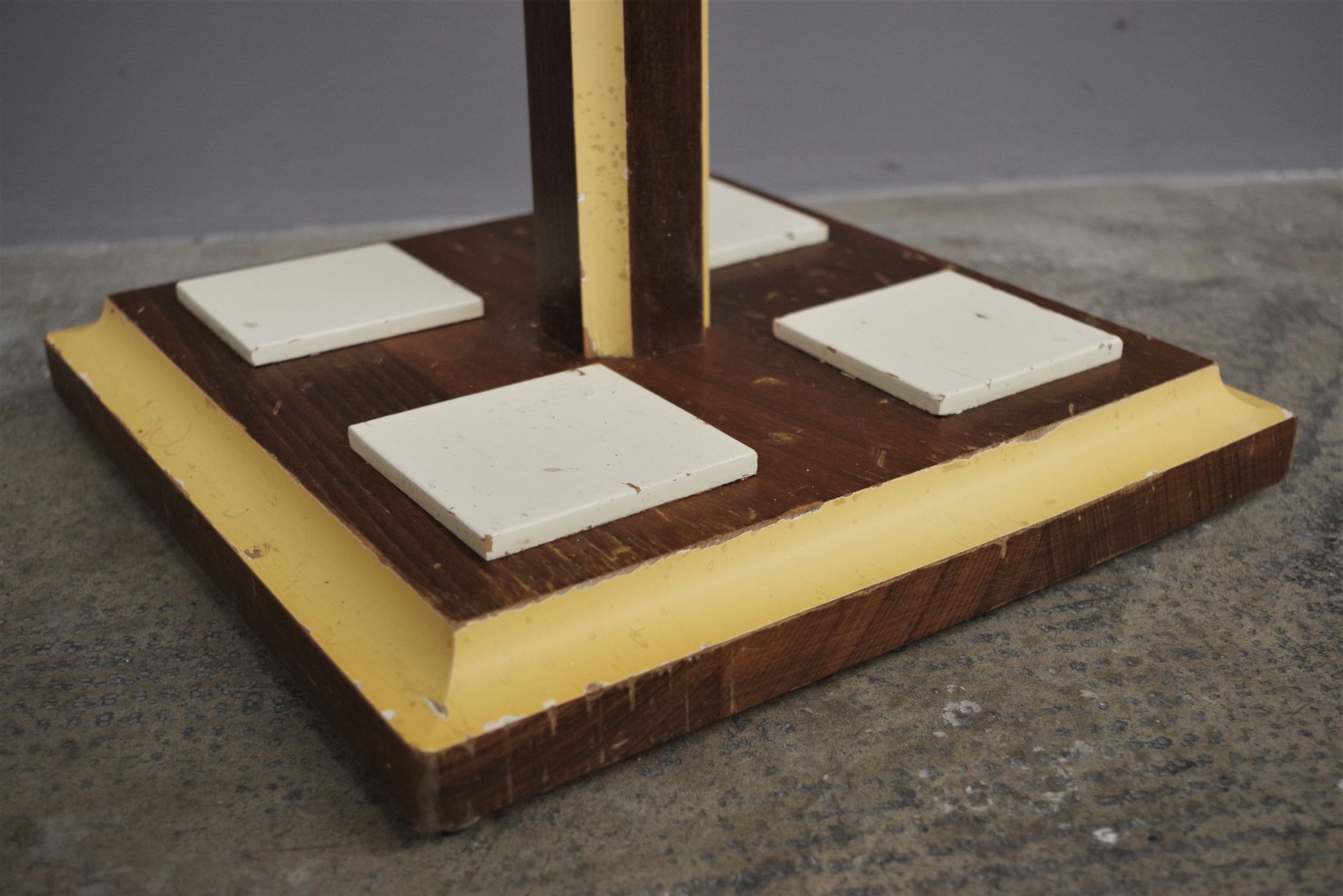 Wooden column coat rack  1965