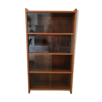 Teak glass bookcase