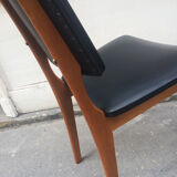 All 4 Scandinavian chairs, teak and skai, 1960