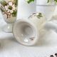 5 vintage stoneware Mazagrans with floral pattern Made in Korea 1980