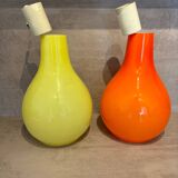 Suspensions x 2 - vintage in opaline - 70s