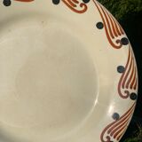 Old earthenware mounted plate, hbcm huguette service
