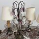 pair of chandeliers, lamp, silver-plated metal, crystal, tassels, florets, pendant, rosettes