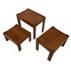 Vintage set of 3 side tables nesting pine wood 60s