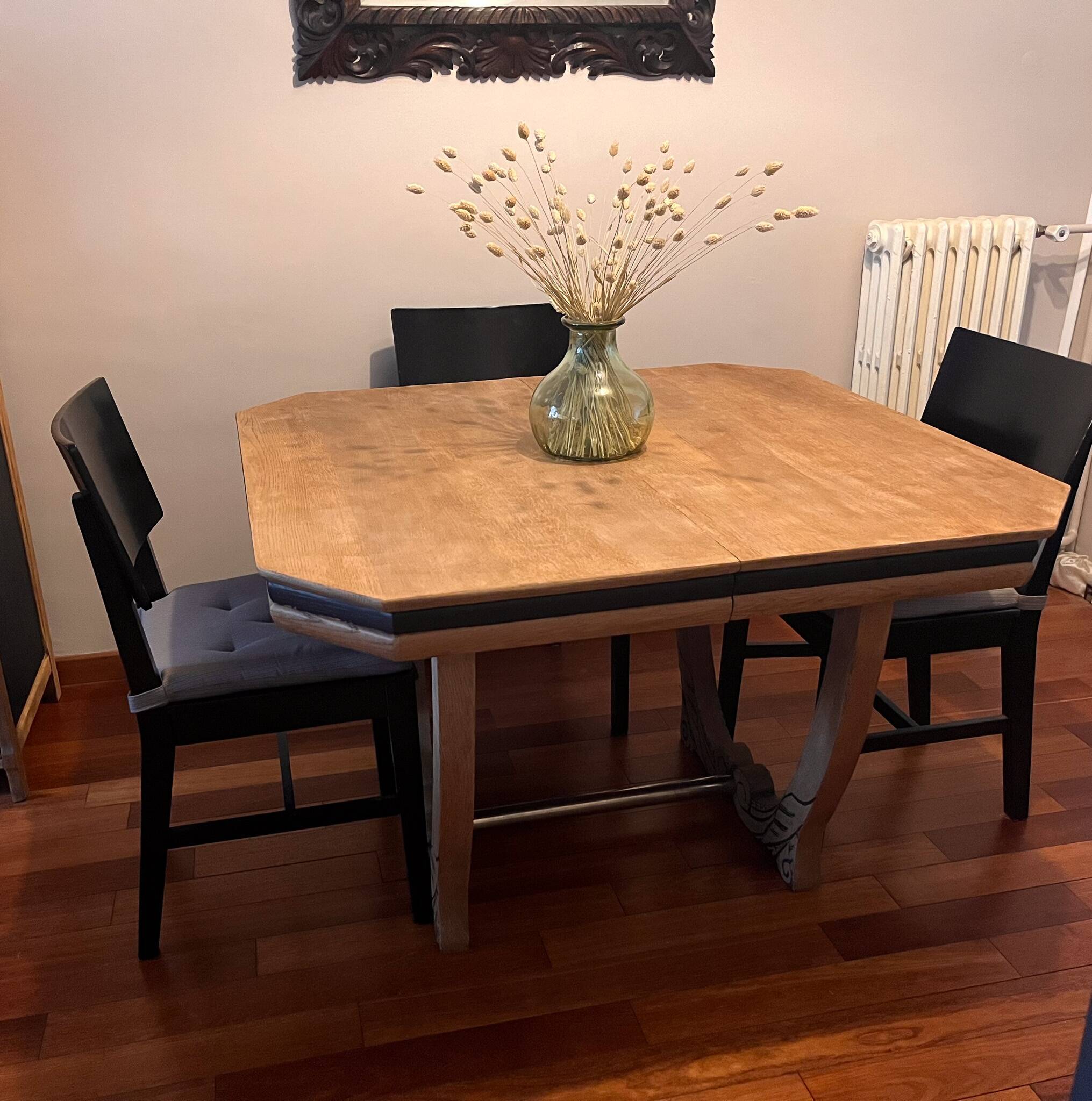 Table à manger Art Déco bois brut