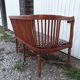 Banc bois léopard véranda salon 6 pieds vintage