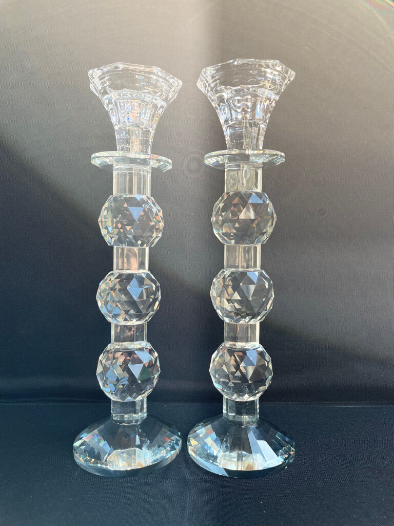 Candle holders - glass or cut crystal