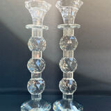 Candle holders - glass or cut crystal