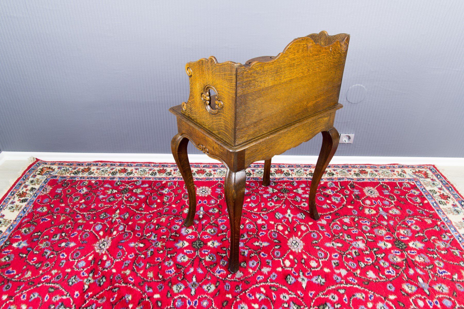 Rococo style oak nightstand or side table, ca. 1930s