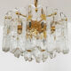 Gilded ice glass chandelier by J.T. Kalmar for Franken KG
