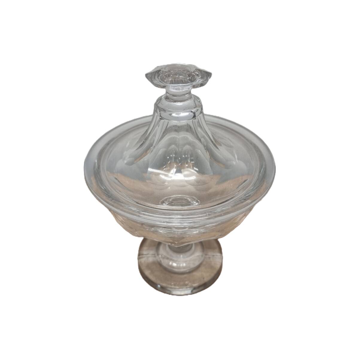 Vintage Glass Bonbonniere With Lid, 1950s.