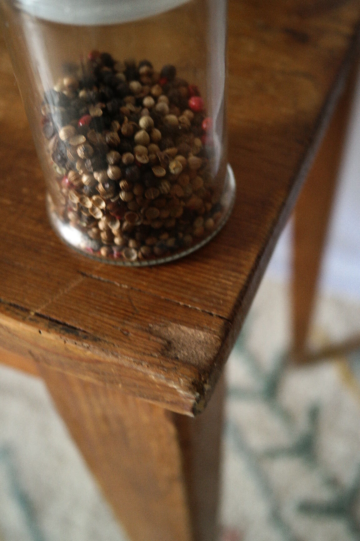 Farmhouse side table in old wood