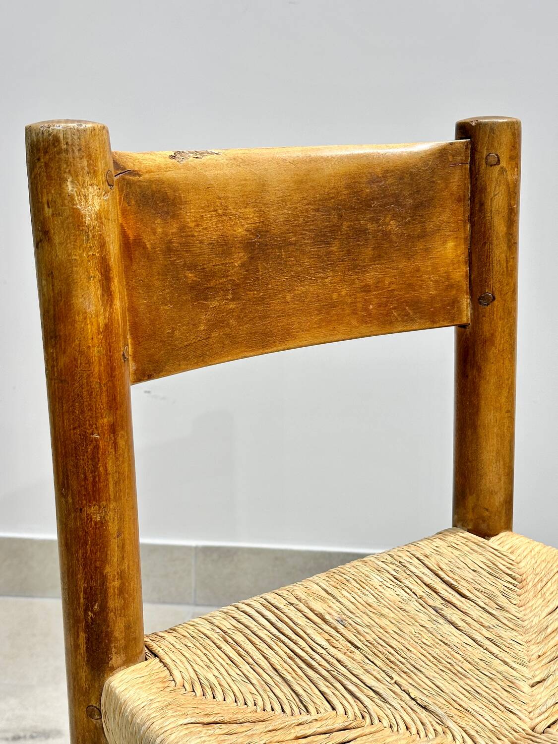 Set of 2 Charlotte Perriand Meribel chairs, in ash, circa 1950, original edition