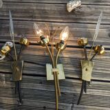 Trio of double wall lights 1950-1960