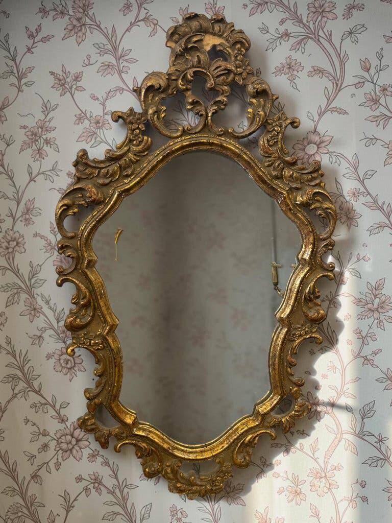 Vintage gold baroque mirror / wall mirror