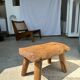 Small side table or stool in blond teak H:30 L43 l27