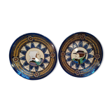 Pair of plates HB Quimper décor embroidery couple XX °