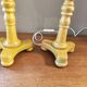 Paire de pieds de lampe bois tourné vintage.