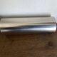 Space Age 1970s brushed steel flower vase