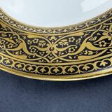 6 assiettes Limoges F Legrand décor noir et or fin