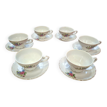 Ensemble de 6 tasses à collectionner en porcelaine japonaise vintage – Années 50