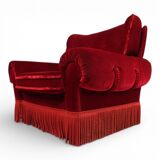Hollywood Regency red lounge chair in Art Deco style, 1940