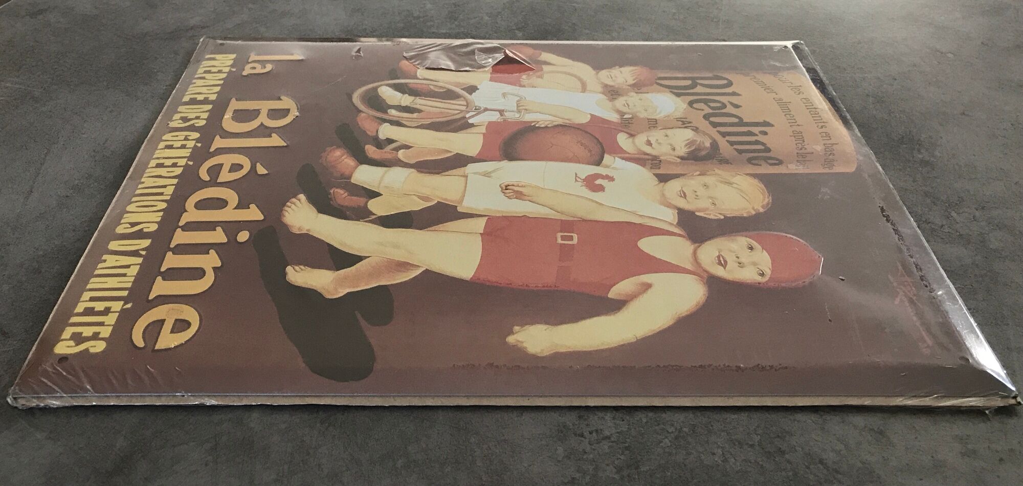 Poster metal advertising plate la blédine - henry le monnier - 40x30 cm