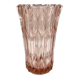 Pink crystal vase, Czech Republic, 1950s