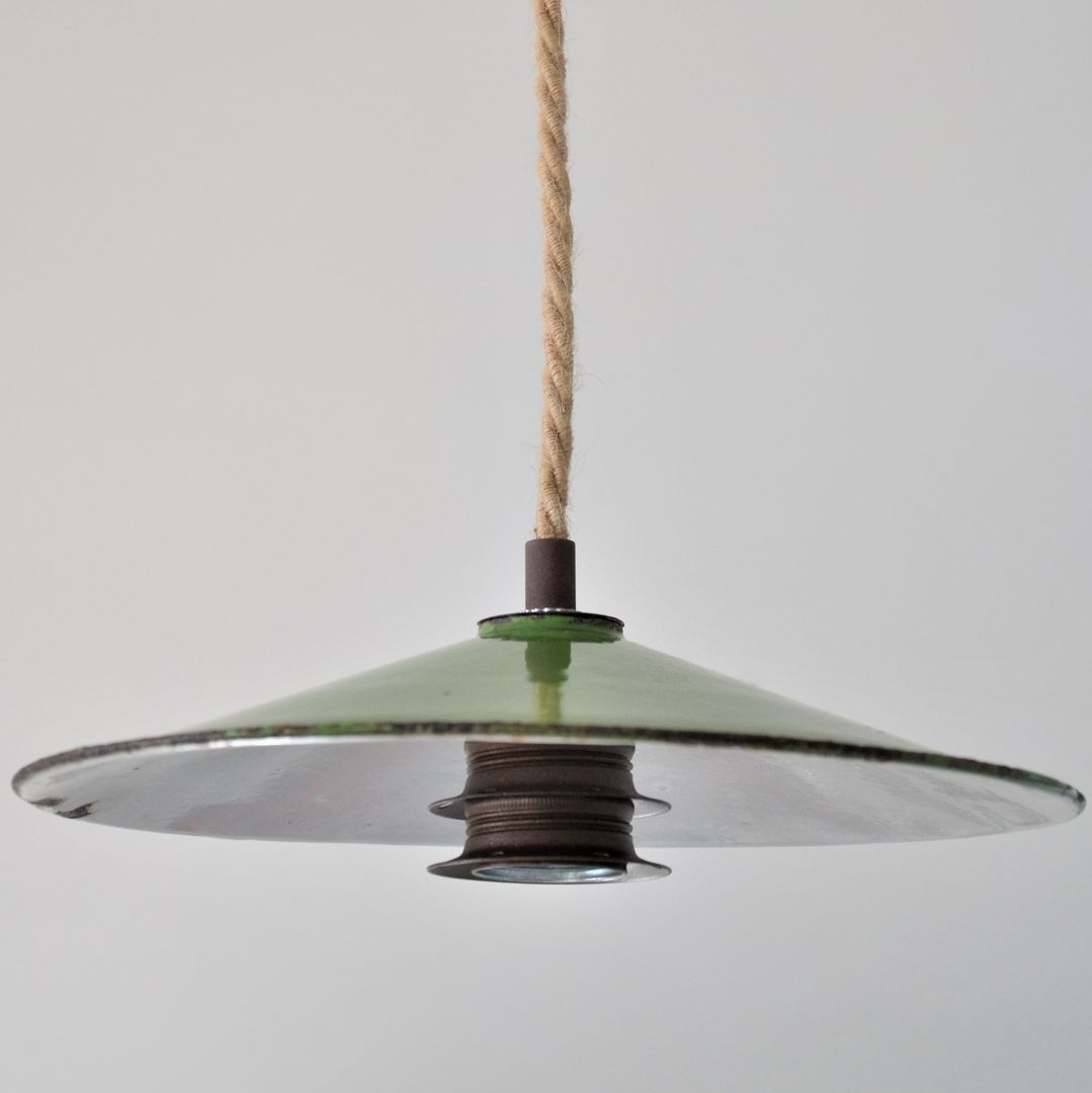Industrial suspension, green enamel shade