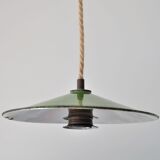 Industrial suspension, green enamel shade