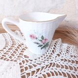 Pot à lait Luneville KG France, décor roses rose