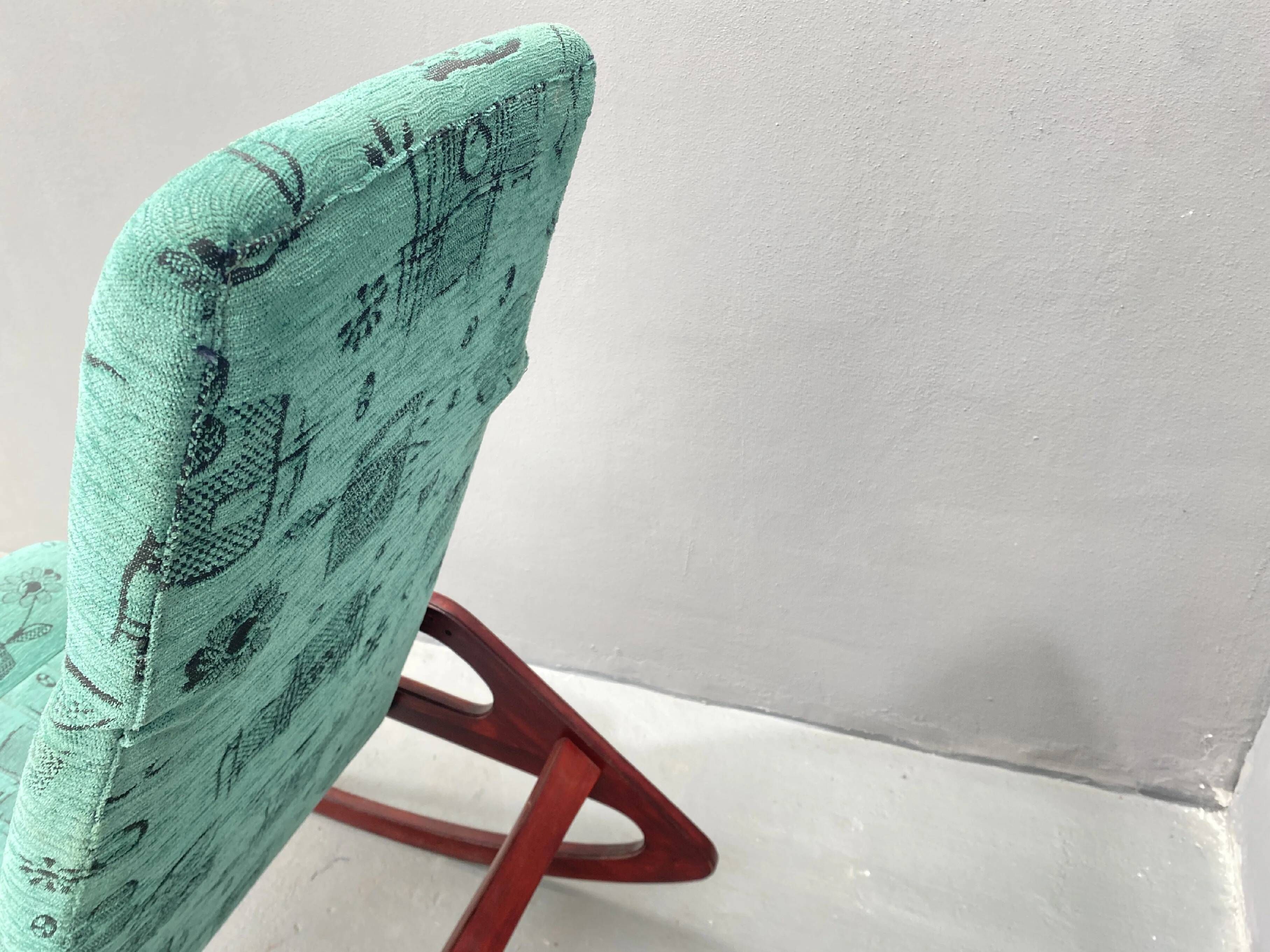 Wooden rocking chair by ÚLUV, mid-century modern, 1970s, Czechoslovakia