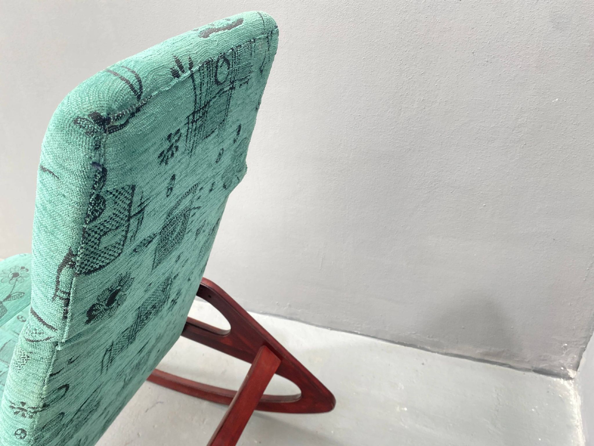Wooden rocking chair by ÚLUV, mid-century modern, 1970s, Czechoslovakia