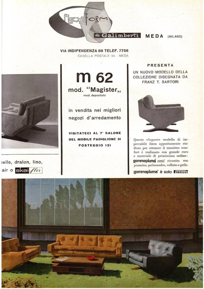 Vintage Three-Seater Sofa by Franz Sartori for Flexform, 1965