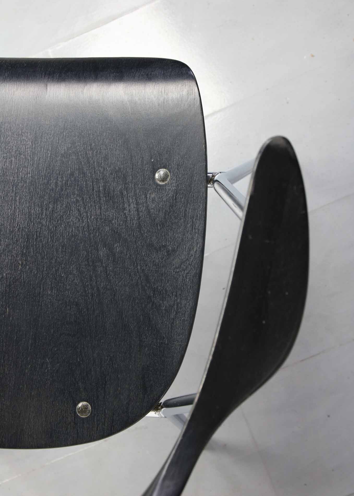 Black model 4455 dining armchairs by Niko Kralj