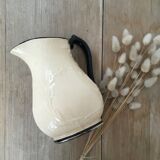 Old pitcher beige and black Lunéville