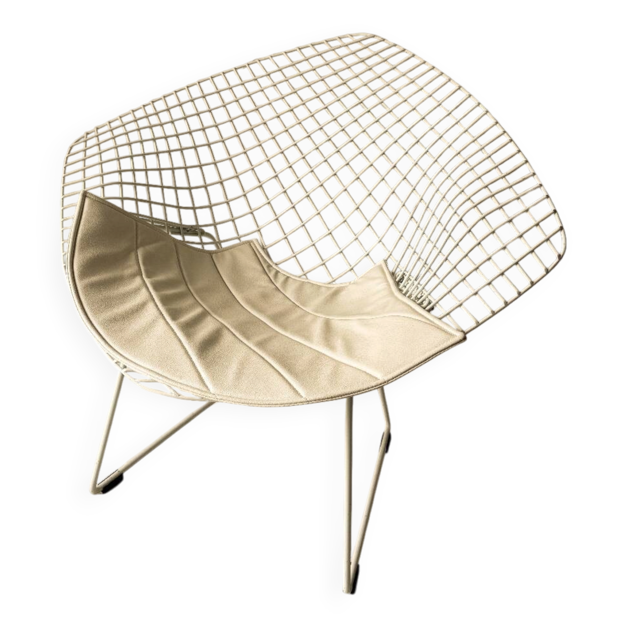 White Bertoia Diamond chair