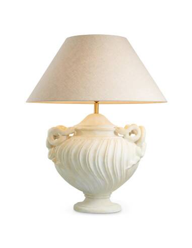 Pair of table lamps with antique look and brushed brass finish.