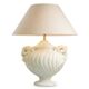 Pair of table lamps with antique look and brushed brass finish.