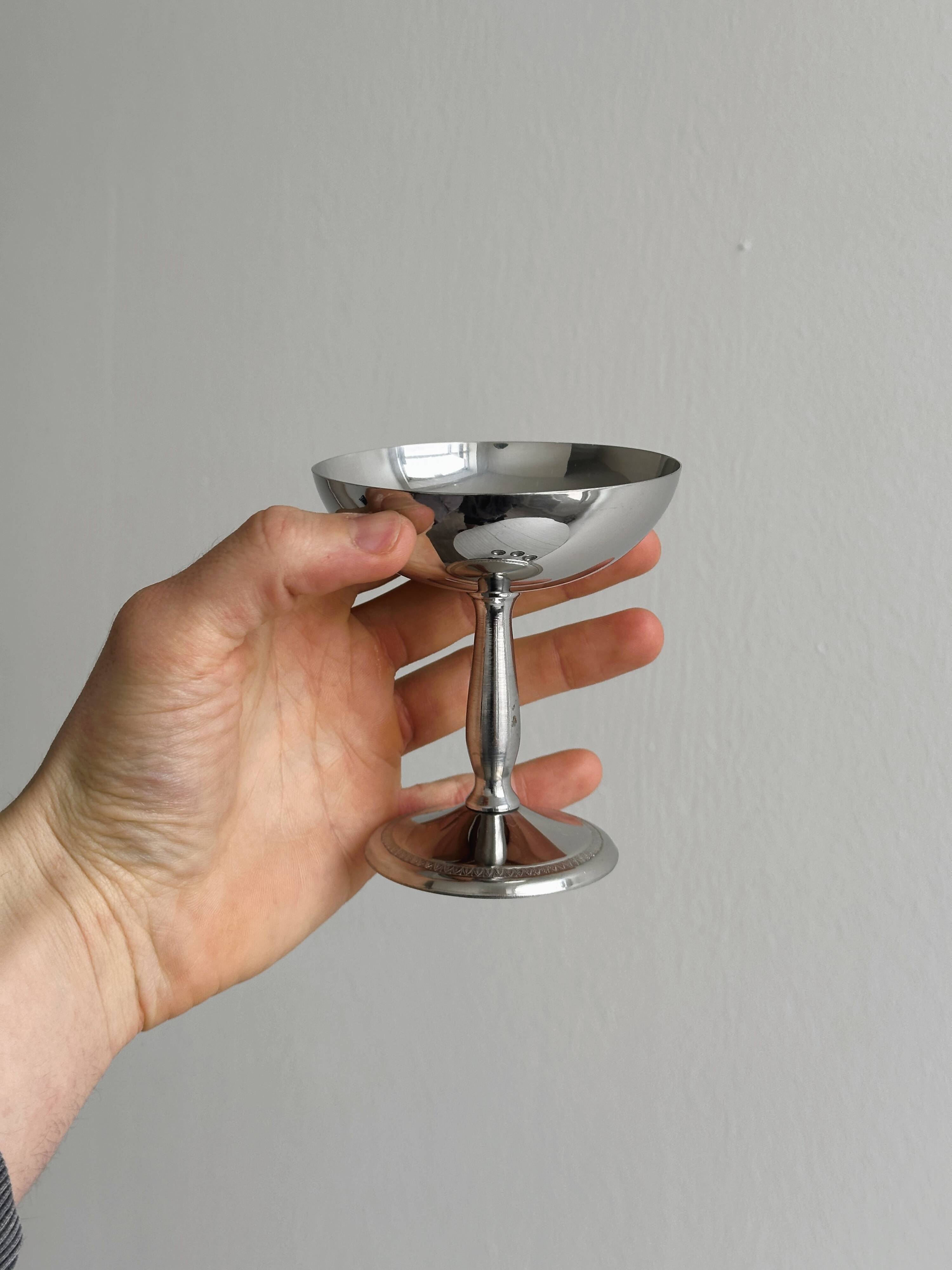 6 stainless steel footed bowls, Letang Remy style