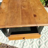 Low farmhouse table in solid oak