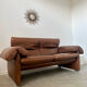 Vintage sofa 2 places leather camel design de sede ds-1023