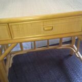 Rattan and bamboo desk or console