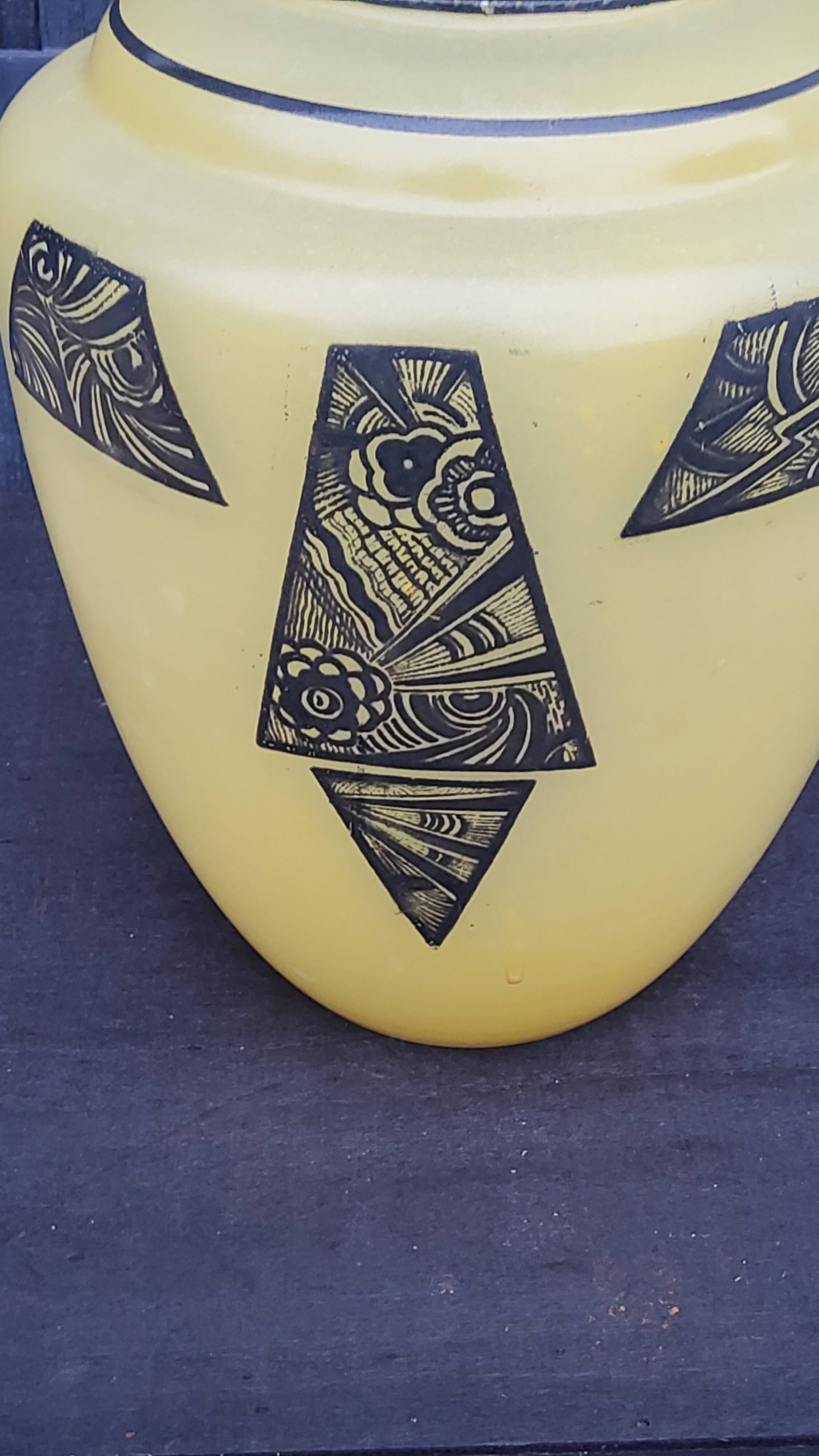 Art deco glass vase signed Legras from the 1930s