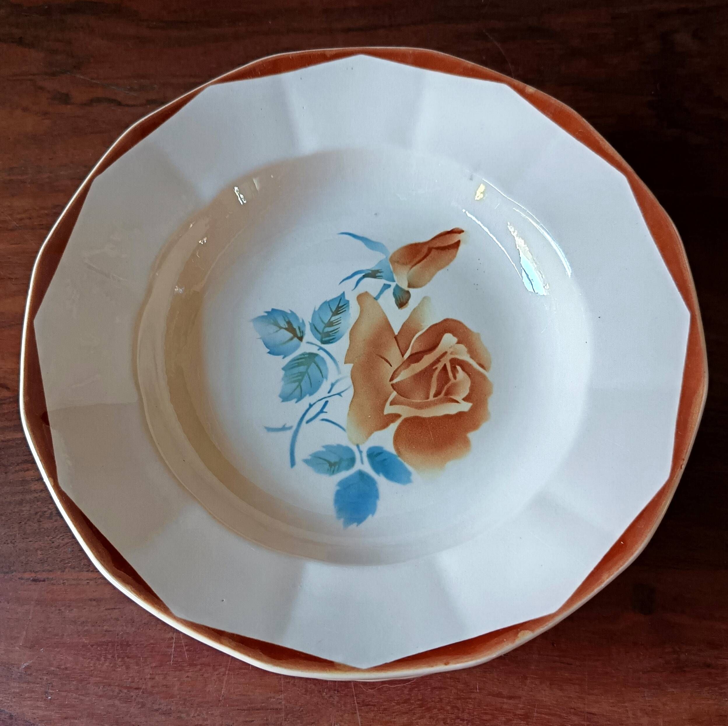 6 vintage soup plates Sarreguemines Digoin