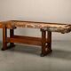 Vintage Wooden Industrial Rustic Carpenter’s Workbench with Two Vises