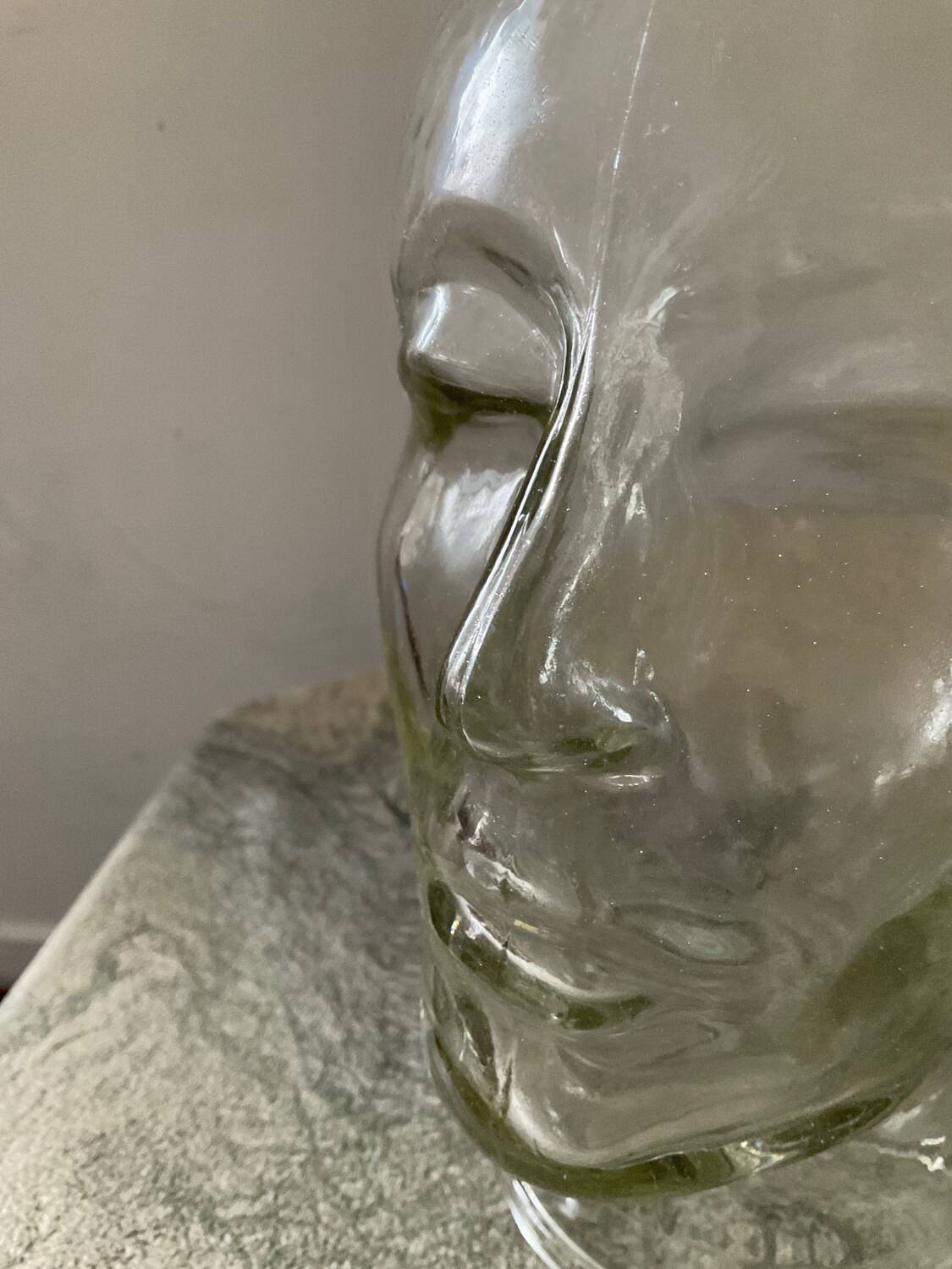 Vintage molded glass hat head from the 60s