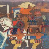 Decorative plate armenian battle of avarayr copper cloisonnés