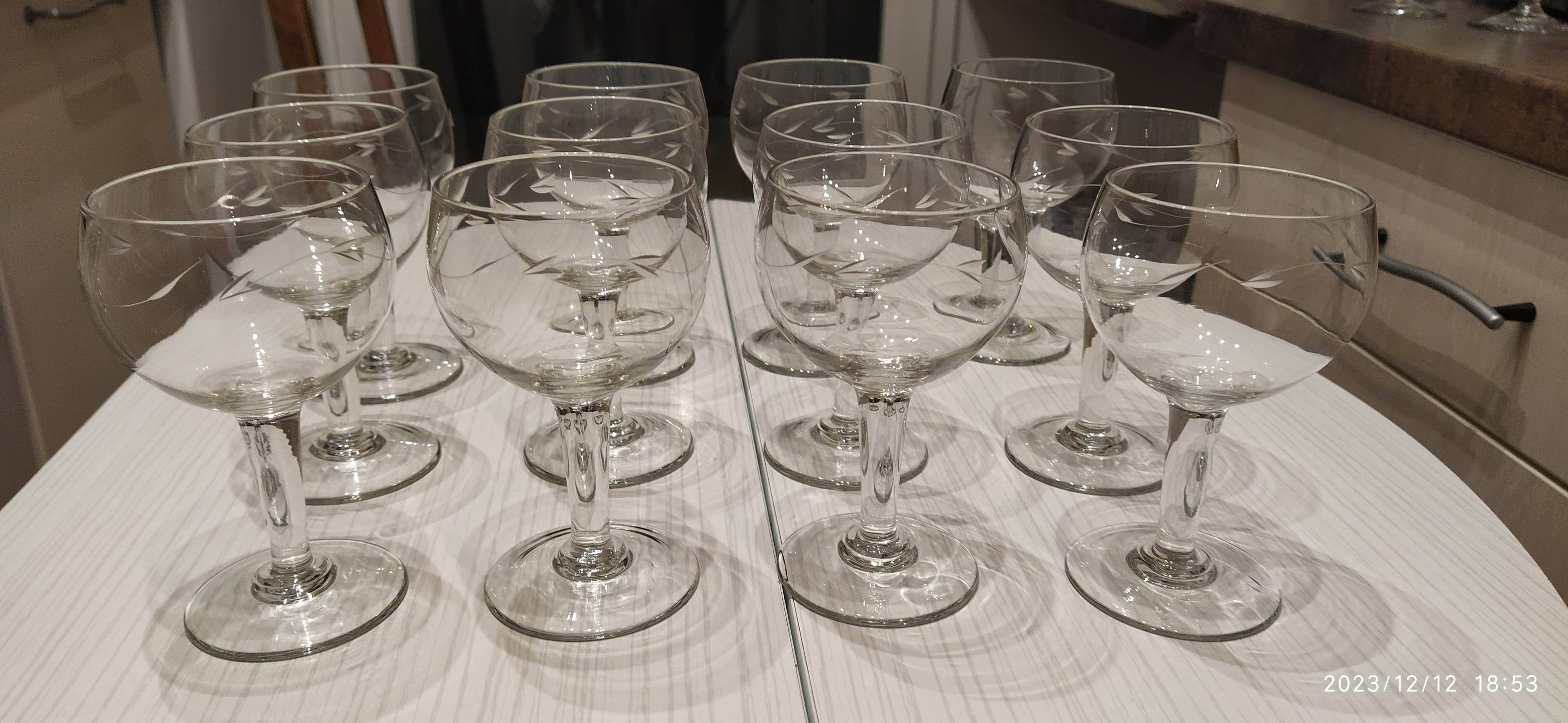 Set of water and wine glasses