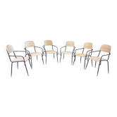 Lot de 6 chaises bois et fer